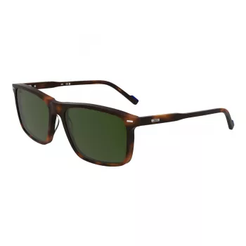 Lunettes de soleil rectangulaires homme ZEISS ZS25555S-230, monture havane, verres bruns, 58-17-145