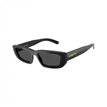 Lunettes de soleil rectangulaires homme Arnette AN4357-121487, monture noir mat, verres gris, 53/17/145 mm