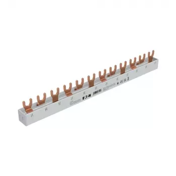 Barre omnibus fourchue triphasée Eaton EVGK-3PHAS/12MODUL, 63 A, 12 modules, 10 mm², pour disjoncteurs et différentiels xPole (EP-501069)