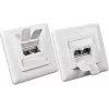 Wirewin DD-TRIO-C6 UP2 WS prise de données encastrée CAT6 blindée, 2 ports, LSA, blanc pur RAL 9010