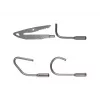 Runpotec Fishing Hook Set, 4 Pieces, Stainless Steel, RTG Ø 6 mm Thread, for Cable Pulling Systems and Fibreglass Rods (20614)