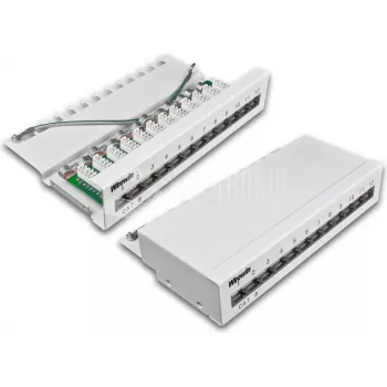 Panneau de brassage de bureau Wirewin 12 ports CAT6, blindé, raccordement LSA+ (DVP-TRIO-K6 12)
