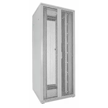 Armoire rack serveur DSIT 42U 19 pouces 800x800x2000 mm blanche, doubles portes perforées avant et arrière DS8842DD-W