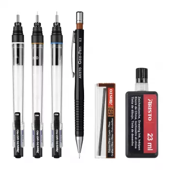 Ensemble de 3 stylos techniques College ARISTO mg1 pro 0,25 / 0,50 / 0,70 mm, 6 pièces (AR64310)