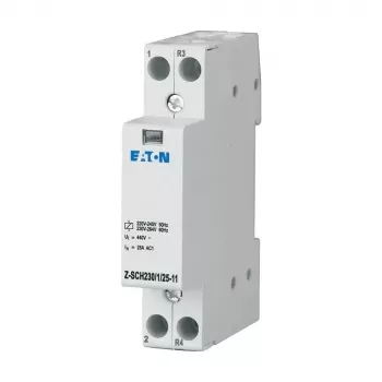Eaton Z-SCH230/1/25-11 Installation Contactor, 230 V AC Coil, 1 NO + 1 NC, 25 A, DIN Rail 193886