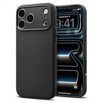 Coque Spigen Liquid Air pour iPhone 17 Pro / 18 Pro - noir mat