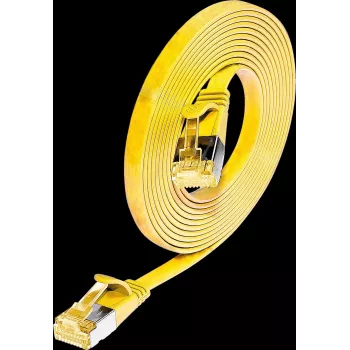Câble réseau Cat6A Slim U/FTP plat jaune 1 m 10 Gbit/s PKW-STP-SLIM-K6A 1.0 GE Wirewin