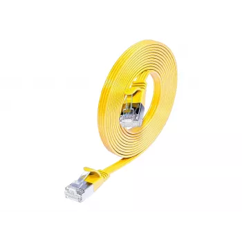 Câble de raccordement Cat6 U/FTP Wirewin Triotronik, 20 m, RJ45 mâle vers mâle, jaune PKW-STP-SLIM-KAT6 20.0 GE