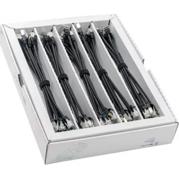 Câble de raccordement Ethernet Wirewin SLIM-LS-K6A 0.25 BK 50 Cat6A Slim, 0,25 m, U/FTP, noir, pack de 50