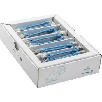 Câble de raccordement Ethernet Slim Cat6A Wirewin SLIM-LS-K6A 0.1 BL 50, 0,1 m, U/FTP, bleu, pack de 50