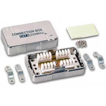 Prise réseau blindée Wirewin CB KAT6 STP, 2x RJ45, montage en saillie, gris