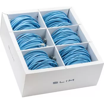 Câble de raccordement Light 10 Gigabit Slim KAT6A Wirewin, 1,0 m, U/FTP, Ø 3,8 mm, bleu, pack de 90 (SLIM-LS-K6A 1.0 BL 90)
