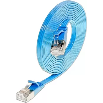 Câble patch Ethernet slim Cat6 U/FTP Triotronik Wirewin, 0,15 m, RJ45 mâle vers mâle, bleu PKW-STP-SLIM-KAT6 0.15 BL