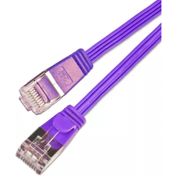Câble patch Ethernet Slim Wirewin Triotronik Cat6 U/FTP, 2 m, RJ45 mâle vers mâle, cuivre, violet PKW-STP-SLIM-KAT6 2.0 VT