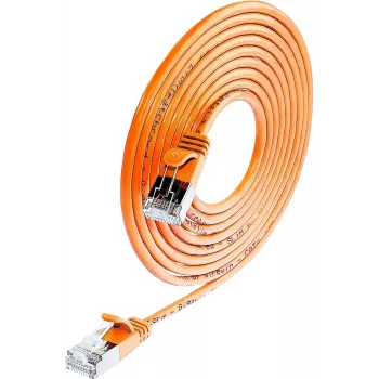 Câble de brassage Cat6 F/FTP Wirewin Triotronik PKW-LIGHT-STP-K6 0.15 OR, RJ-45 mâle vers mâle, 0,15 m, orange