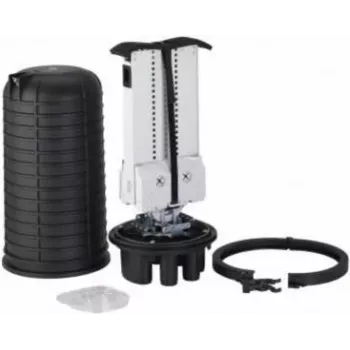 Boîtier d'épissure dôme extérieur IP68 Optotec FOCUS-ODC2-AB, 432 fibres, 1 port FTTx ovale + 6 ports FTTx ronds, hauteur 525 mm