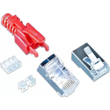 Connecteur RJ-45 Wirewin MOD SL KAT6A STP 10 RT, Cat.6A, STP, sans outil, rouge, pack de 10