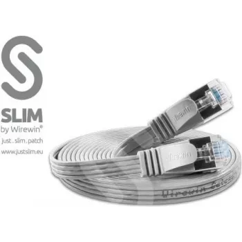 Câble patch Ethernet Slim Cat6 U/FTP Wirewin Triotronik 0,15 m, RJ45 mâle vers mâle, gris PKW-STP-SLIM-KAT6 0.15
