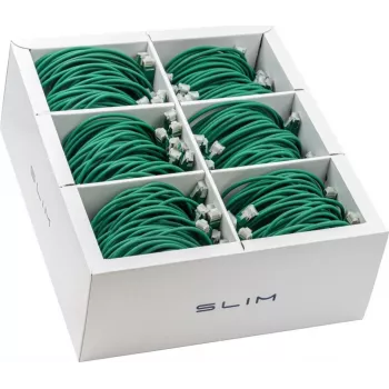 Câble patch slim Cat6A U/FTP Wirewin SLIM-LS-K6A 0.5 GN 90, 0,5 m, vert, lot de 90