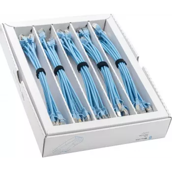 Câble patch Ethernet slim Cat6A Wirewin SLIM-LS-K6A 0.15 BL 50, 0,15 m, U/FTP, bleu, lot de 50