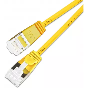 Câble patch léger Wirewin SLIM KAT6A 10 Gigabit, 1,0 m, U/FTP, Ø 3,8 mm, jaune, pack de 90, blindé (SLIM-LS-K6A 1.0 YE 90)