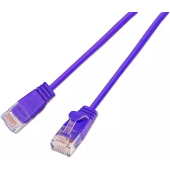Câble patch léger rond Wirewin SLIM KAT6A 10 Gigabit, U/UTP, Ø 3,6 mm, violet (SLIM-L-UU-K6A 0.1 VT)