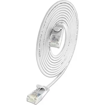 Câble patch léger rond Wirewin SLIM KAT6A 10 Gigabit, U/UTP, Ø 3,6 mm, blanc, 5,0 m (SLIM-L-UU-K6A 5.0 WT)