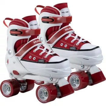 HUDORA Roller Skates Size 32-35 Red/White Sneaker-Look Quad Skates
