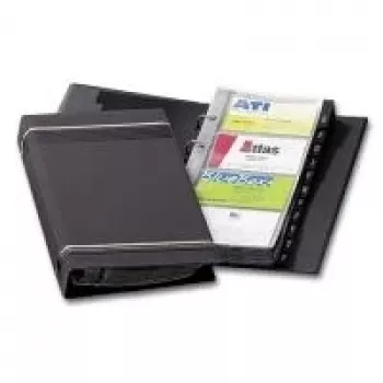 DURABLE VISIFIX 200 Classeur à anneaux pour cartes de visite, 200 cartes, index A-Z, noir 238558