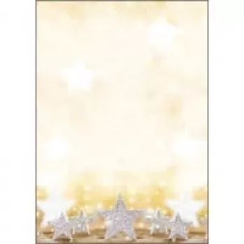 Papier motif Noël Sigel étoiles scintillantes - A4 (210 x 297 mm) - 90 g/m² - 100 feuilles (DP029)
