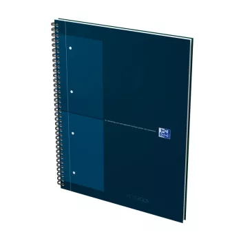 Bloc-notes Oxford International Collegeblock, DIN A4+, petits carreaux, couverture rigide, reliure à spirale, 80 feuilles, 1 pièce 400191243
