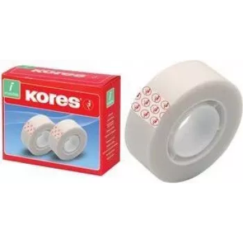 Ruban adhésif invisible Kores 12 mm x 33 m mat, réinscriptible, sans ombre, 24 rouleaux K53302