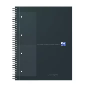 Bloc-notes Oxford International Collegeblock, DIN A4+, petits carreaux, couverture rigide, reliure à spirale, 80 feuilles, compatible SCRIBZEE 400191148