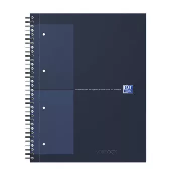 Carnet de collège Oxford International A4+ petits carreaux couverture rigide reliure à spirale 80 feuilles 400191240