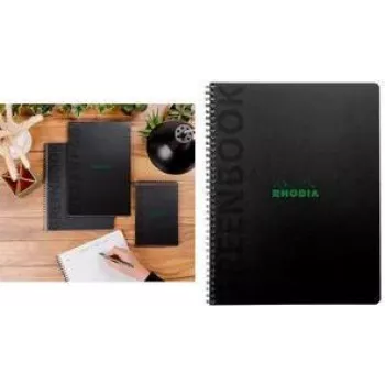 Bloc-notes Rhodia Greenbook College A5+ quadrillé noir 119934C