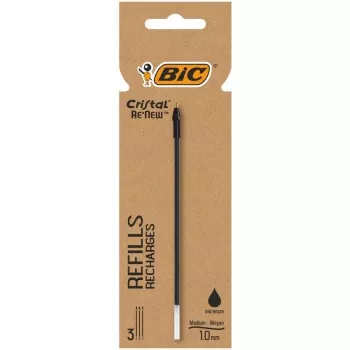 Recharge de stylo-bille BIC Cristal RE'NEW noire, fine 0,32 mm, 1 pièce 503839