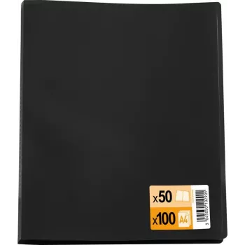 Classeur de présentation ELBA DIN A4 Standard, 50 pochettes, noir, PP 0,3 mm 32041009