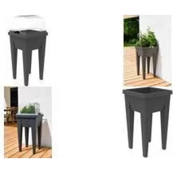 EDA mini potager surélevé VEG&Table Aromatique, anthracite, 23L, 385x385x680mm 013927 G.ANT CX