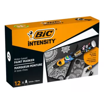 Marqueur permanent BIC Intensity, blanc, pointe ronde, 1,5-2,3 mm, 1 pièce, 98% recyclé 5274251