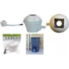 Ensemble collecteur d'eau de pluie EDA pour tonneaux de pluie, gris, avec filtre et arrêt de trop-plein, 1 pièce (010916 G SX10)