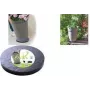 Chariot à plantes EDA avec 5 roulettes multidirectionnelles, aspect pierre, gris anthracite, diamètre 30 cm, charge 60 kg (010940 G. ARD C)