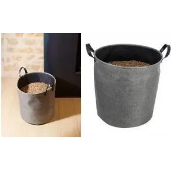 Sac de stockage de pellets EDA, 60 litres, gris foncé, capacité 30 kg, feutre, pliable, avec poignées de transport 010488 G/NO
