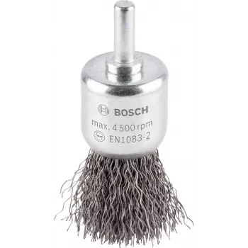 Brosse métallique à fils ondulés Bosch 1 609 200 269, acier ondulé, 25 mm, tige 6 mm