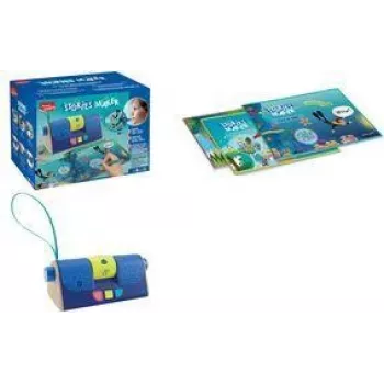 Maped Creativ Stories Maker - appareil interactif de narration, enregistre et lit des histoires audio personnalisées, inclut 10 cartes personnages et 10 cartes décors, fonctionne sur piles, multicolore (907078)