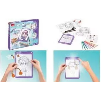 Table lumineuse LED Maped Creativ AVATAR MANGA, violette, à piles, planche à décalquer A5 avec modèles manga 907076