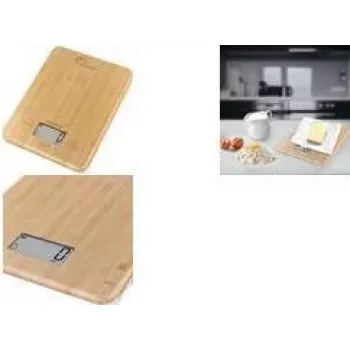 Balance de cuisine électronique fine en bambou Little Balance LB 8543 avec écran LCD, capacité 5 kg, précision 1 g