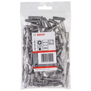 Embout Pozidriv PZ3 Bosch 25 mm, lot de 100 2607001565