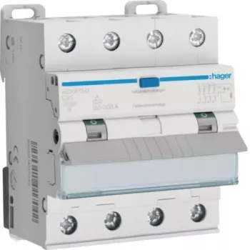 Disjoncteur différentiel Hager ADX475D RCBO 4P 10kA C-25A 30mA type A