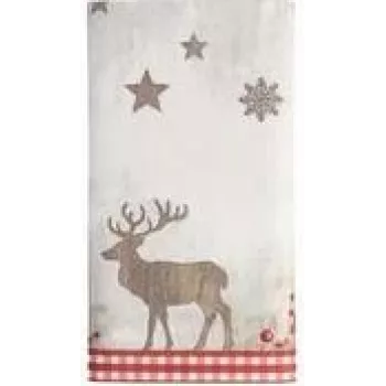 PAPSTAR X-Mas Deer Christmas Tablecloth, Fabric-Like Airlaid, 120 x 180 cm, 1 Piece (37225)
