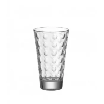 Esmeyer Leonardo OPTIC Drinking Glass Set, 300 ml, Internal Relief Decor, Conical, 130 mm Height, 6 Pieces 410-749